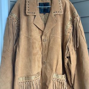 Vintage leather fringe jacket